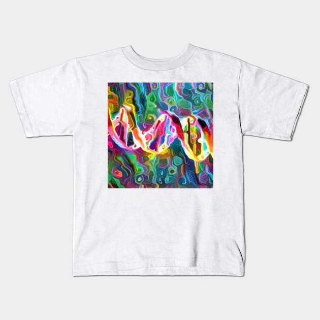 DNA Strand Artwork Kids T-Shirt by rolffimages